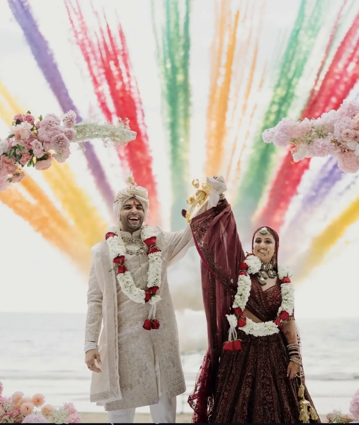 Beach wedding bridal look in Phuket by Soniya Rozario